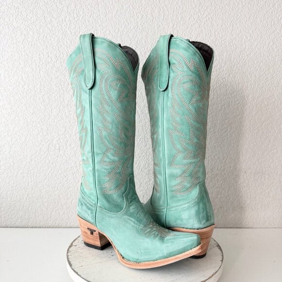Lane SMOKESHOW Womens Cowboy Boots 9 Taos Turquoise Western Cowgirl Mid Calf NWT - Picture 11 of 11